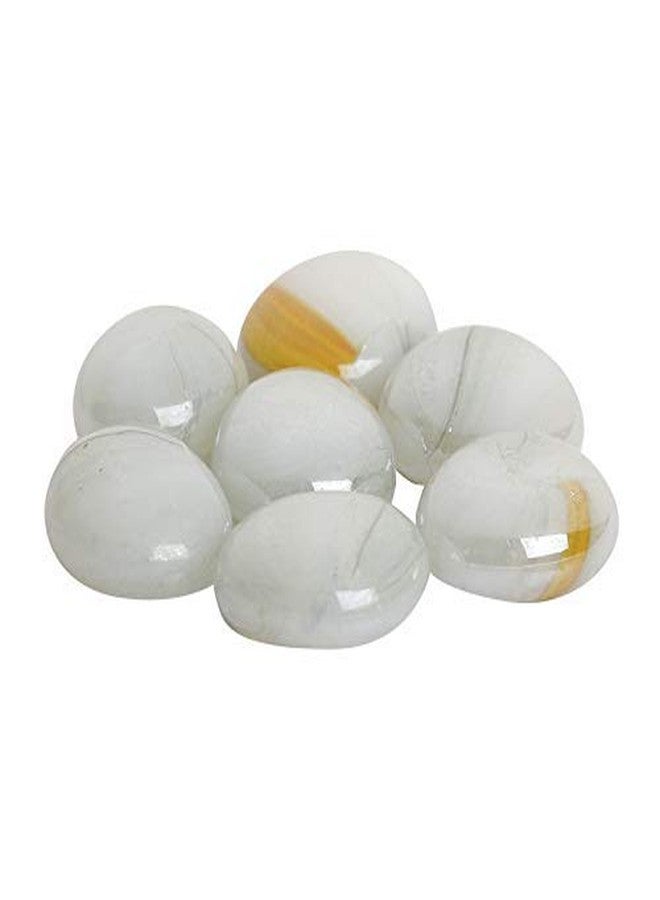 VANNEF Stone Glossy Finish Decorative Shiny Glass Pebbles for Aquarium Vase Filler Home Garden & Outdoor Decoration (White_4900gm) - Image 2